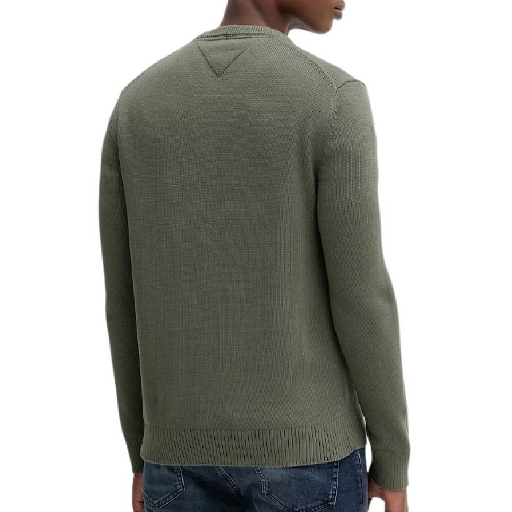 TOMMY JEANS SLIM ESS SWEATER EXT ΜΠΛΟΥΖΑ ΠΛΕΚΤΗ ΑΝΔΡΙΚΗ GREEN