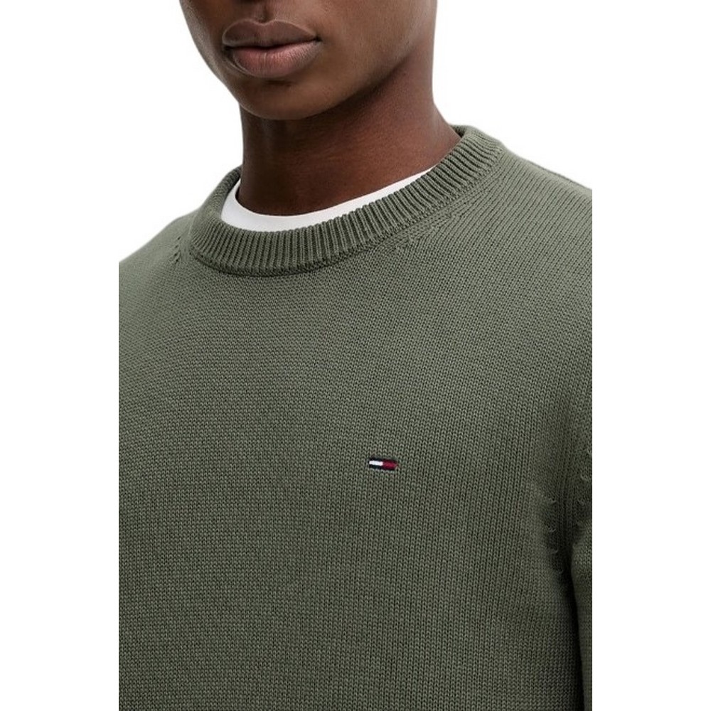 TOMMY JEANS SLIM ESS SWEATER EXT ΜΠΛΟΥΖΑ ΠΛΕΚΤΗ ΑΝΔΡΙΚΗ GREEN