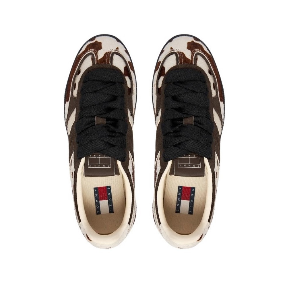 TOMMY JEANS THE GREENWICH EDGE CALF HAIR ΠΑΠΟΥΤΣΙ ΓΥΝΑΙΚΕΙΟ COFFEE