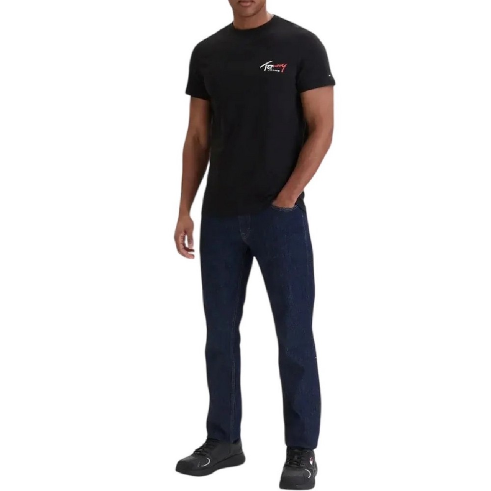 TOMMY JEANS SLIM SIGN CHEST T-SHIRT ΜΠΛΟΥΖΑ ΑΝΔΡΙΚΗ BLACK