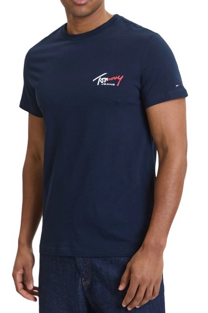 TOMMY JEANS SLIM SIGN CHEST T-SHIRT ΜΠΛΟΥΖΑ ΑΝΔΡΙΚΗ NAVY