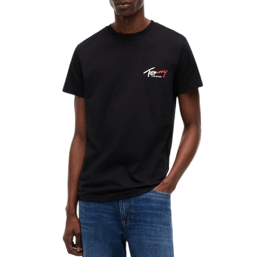 TOMMY JEANS SLIM SIGN CHEST T-SHIRT ΜΠΛΟΥΖΑ ΑΝΔΡΙΚΗ BLACK