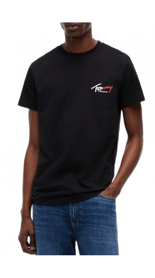 TOMMY JEANS SLIM SIGN CHEST T-SHIRT ΜΠΛΟΥΖΑ ΑΝΔΡΙΚΗ BLACK