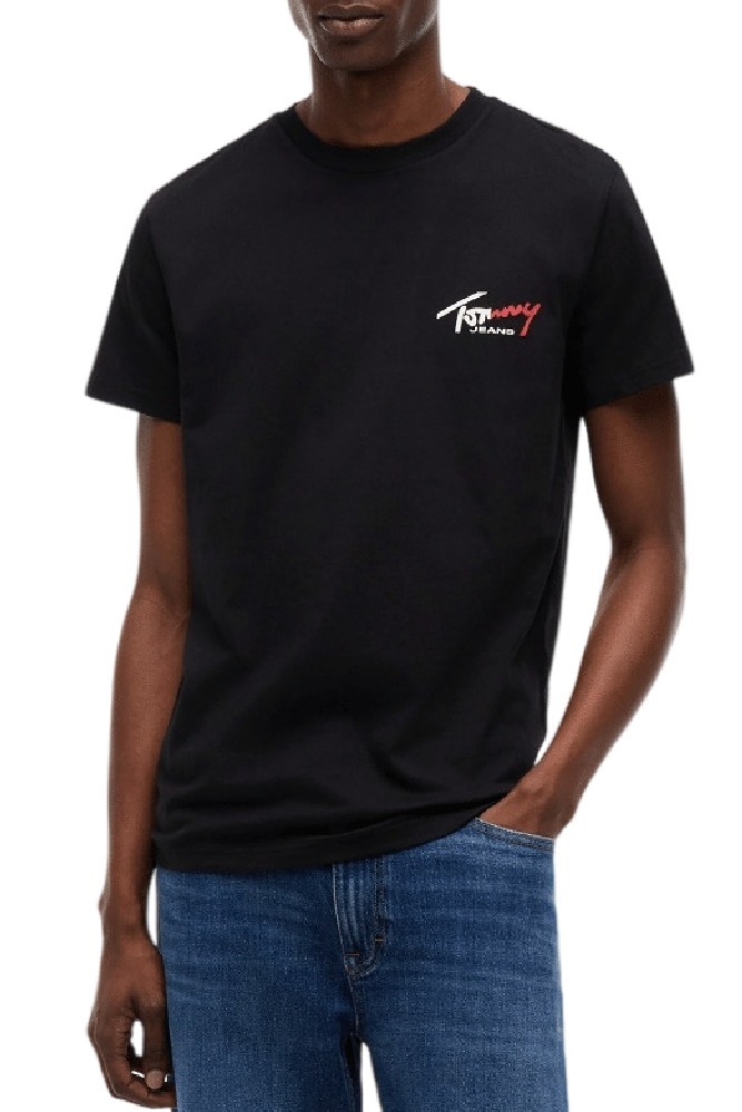 TOMMY JEANS SLIM SIGN CHEST T-SHIRT ΜΠΛΟΥΖΑ ΑΝΔΡΙΚΗ BLACK