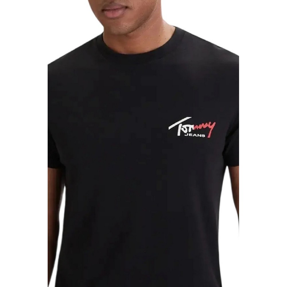 TOMMY JEANS SLIM SIGN CHEST T-SHIRT ΜΠΛΟΥΖΑ ΑΝΔΡΙΚΗ BLACK