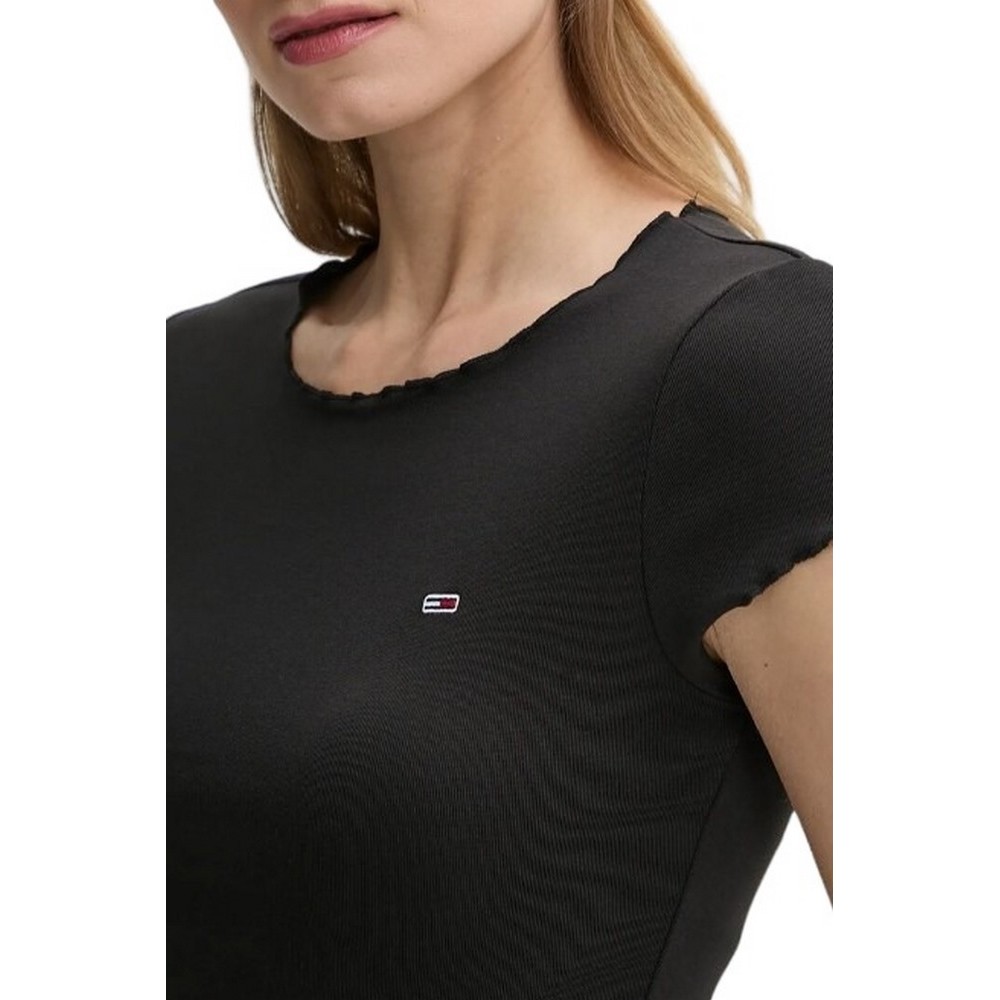 TOMMY JEANS SH SLIM BABYLOCK TEE EXT ΜΠΛΟΥΖΑ ΓΥΝΑΙΚΕΙΑ BLACK