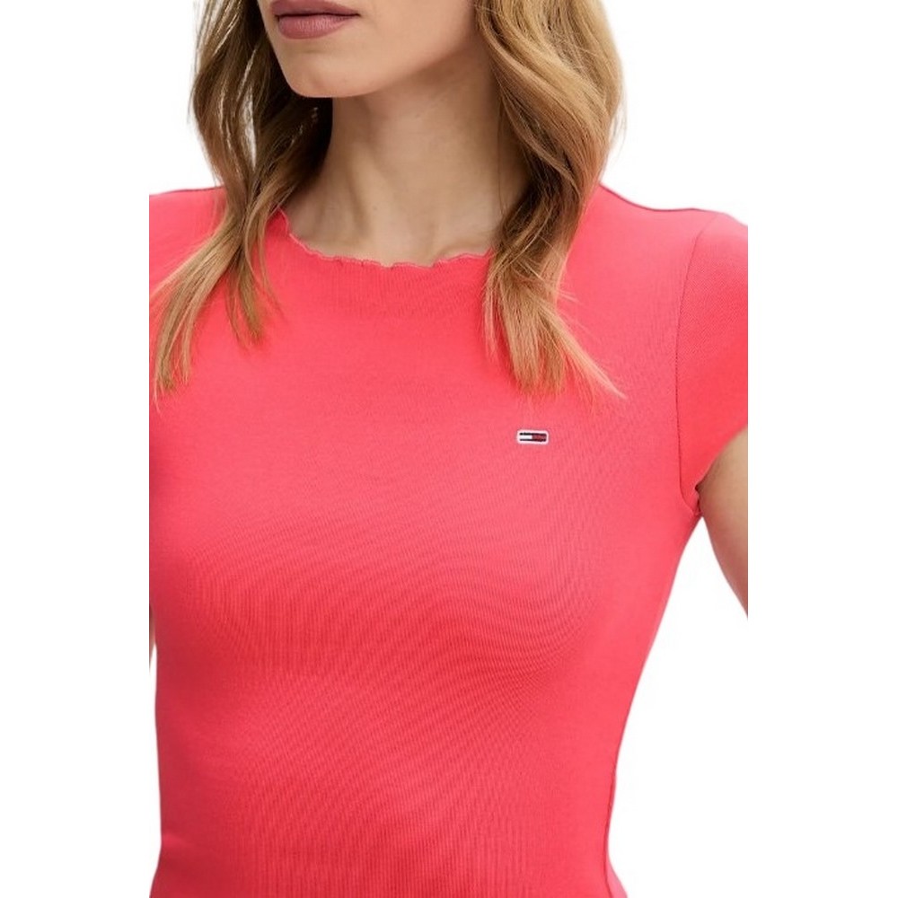 TOMMY JEANS SH SLIM BABYLOCK TEE EXT ΜΠΛΟΥΖΑ ΓΥΝΑΙΚΕΙΑ CORAL