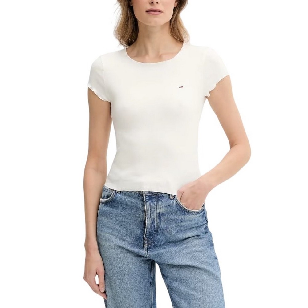 TOMMY JEANS SH SLIM BABYLOCK TEE EXT ΜΠΛΟΥΖΑ ΓΥΝΑΙΚΕΙΑ ECRU