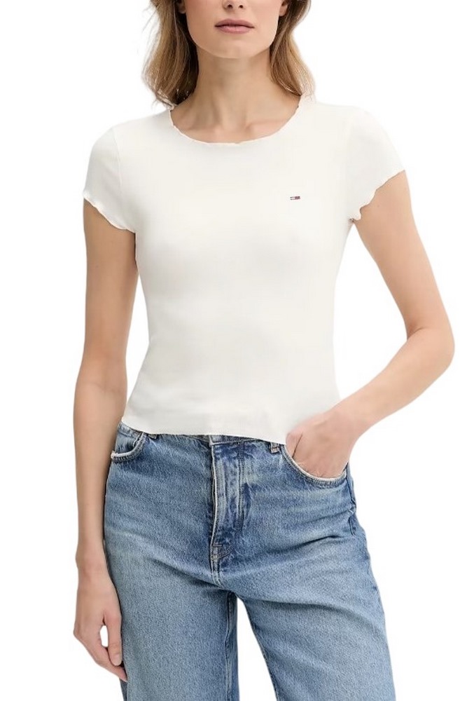TOMMY JEANS SH SLIM BABYLOCK TEE EXT ΜΠΛΟΥΖΑ ΓΥΝΑΙΚΕΙΑ ECRU