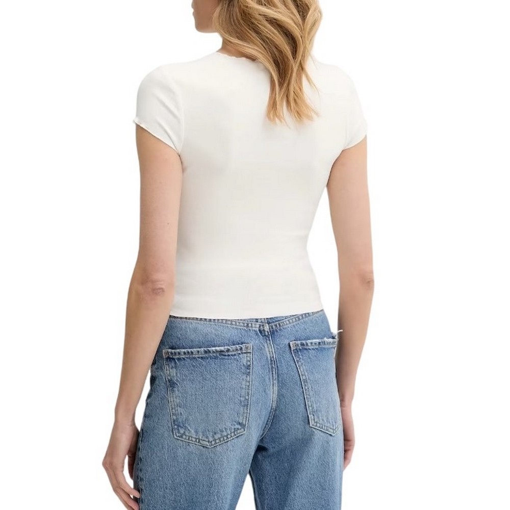 TOMMY JEANS SH SLIM BABYLOCK TEE EXT ΜΠΛΟΥΖΑ ΓΥΝΑΙΚΕΙΑ ECRU