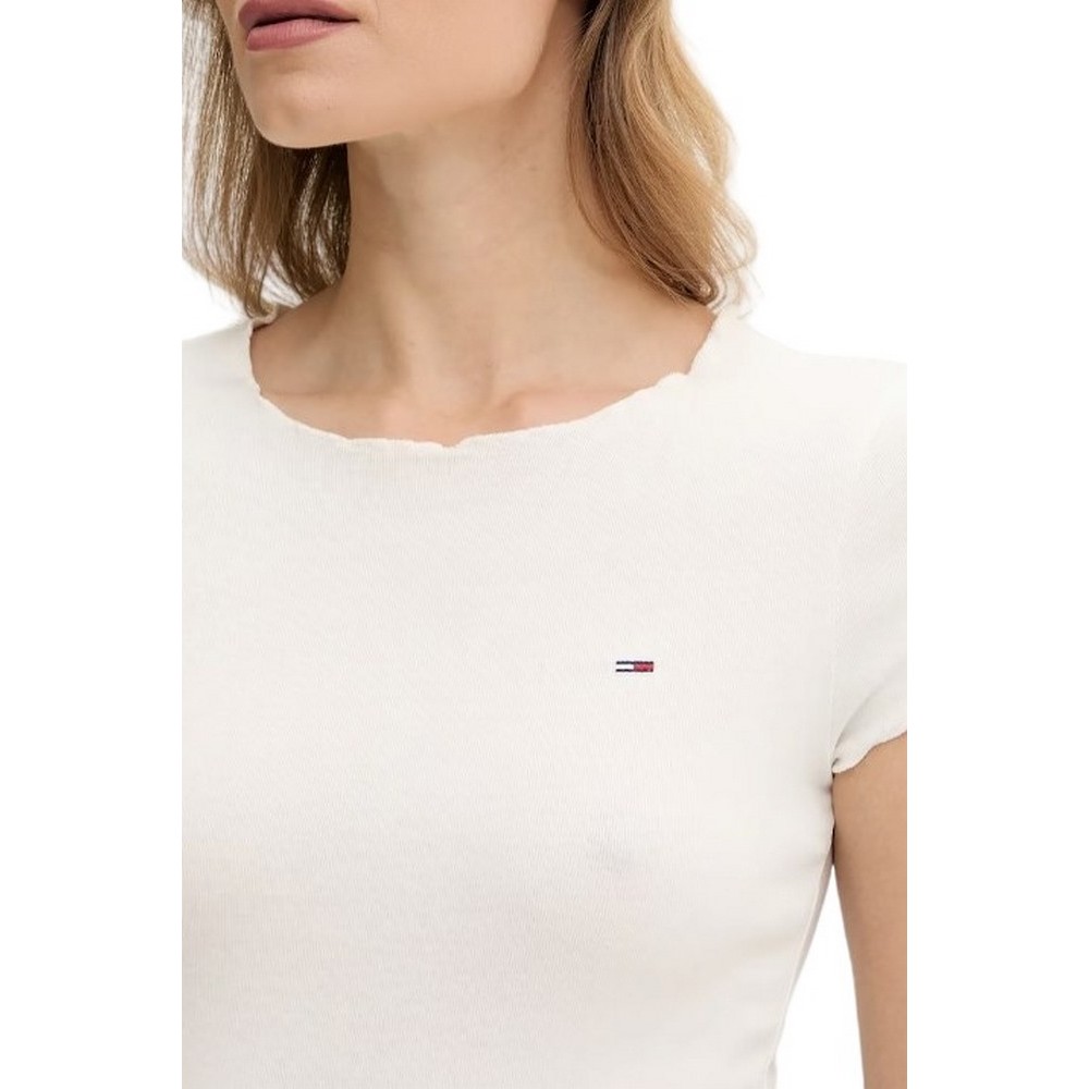 TOMMY JEANS SH SLIM BABYLOCK TEE EXT ΜΠΛΟΥΖΑ ΓΥΝΑΙΚΕΙΑ ECRU