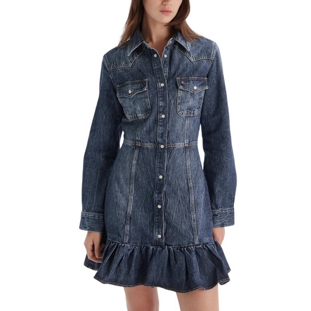 TOMMY JEANS DENIM DRESS ΦΟΡΕΜΑ ΓΥΝΑΙΚΕΙΟ BLUΕ DENIM
