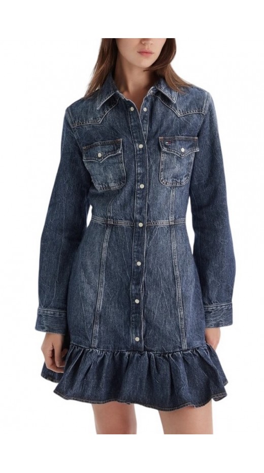 TOMMY JEANS DENIM DRESS ΦΟΡΕΜΑ ΓΥΝΑΙΚΕΙΟ BLUΕ DENIM