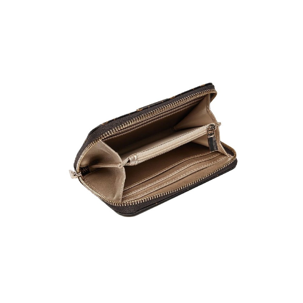 GUESS LAUREL SLG MEDIUM ZIP AROUND ΑΞΕΣΟΥΑΡ ΠΟΡΤΟΦΟΛΙ ΓΥΝΑΙΚΕΙΟ BROWN