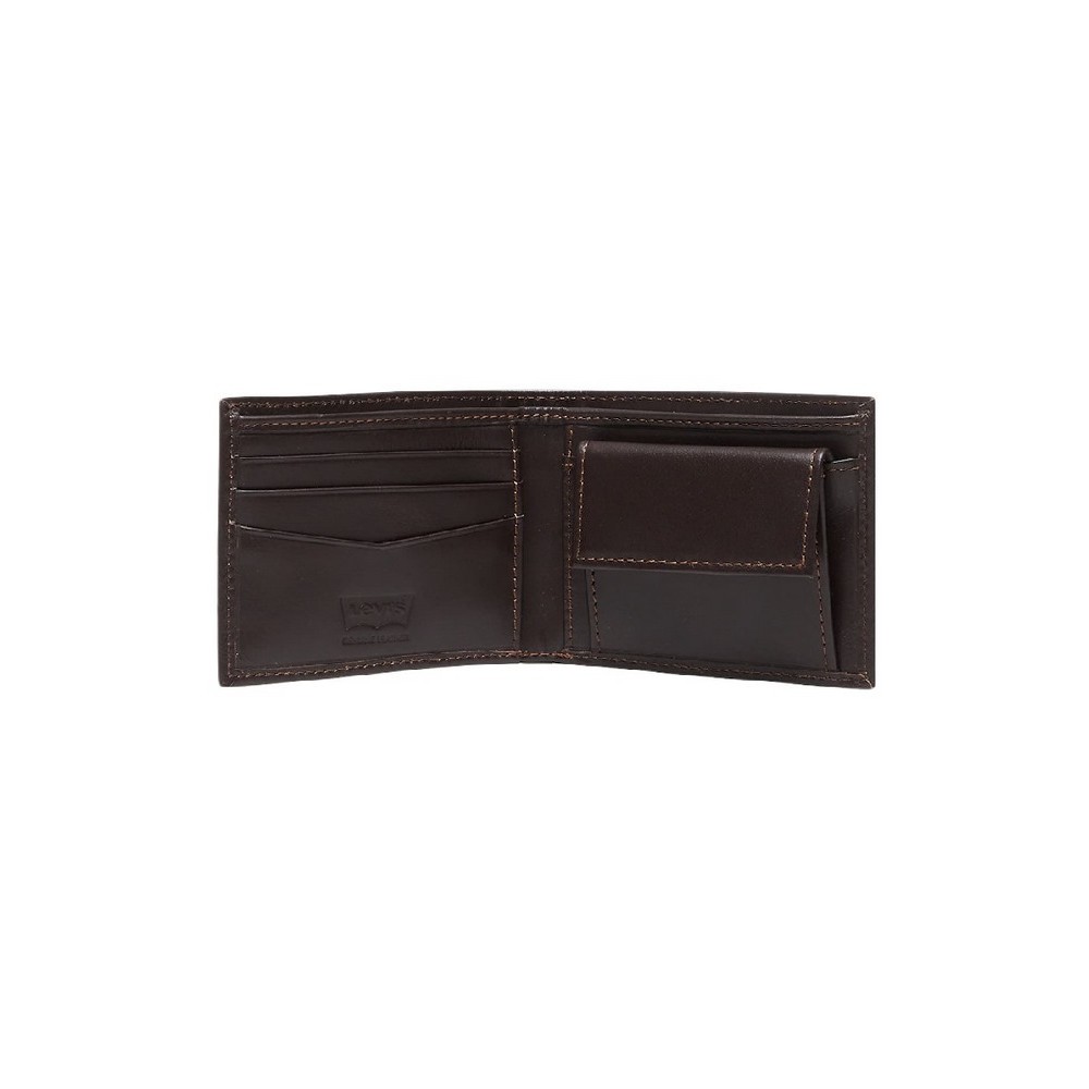LEVIS CASUAL CLASSICS HUNTE COIN BIFOLD BATWING ΠΟΡΤΟΦΟΛΙ ΑΝΔΡΙΚΟ BROWN