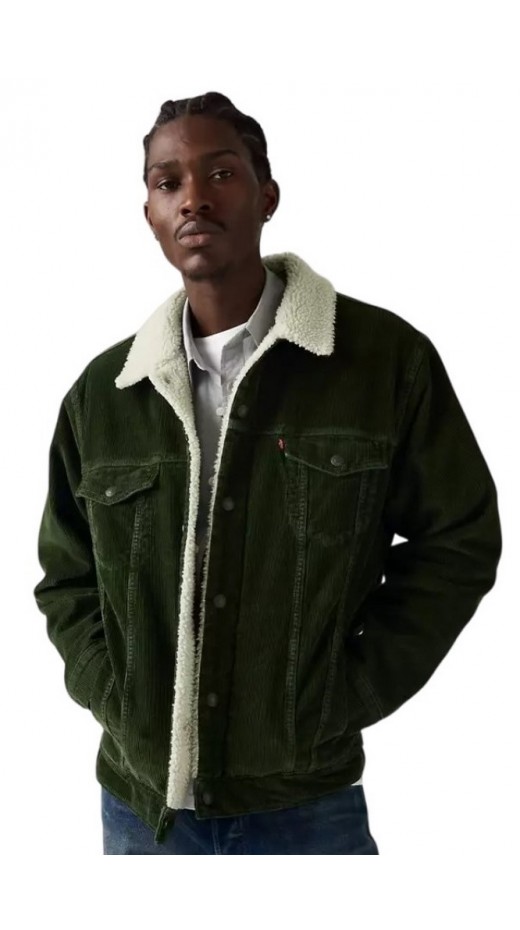 LEVIS RELAXED FIT SHERPA TRKR JACKET ΜΠΟΥΦΑΝ ΑΝΔΡΙΚΟ GREEN