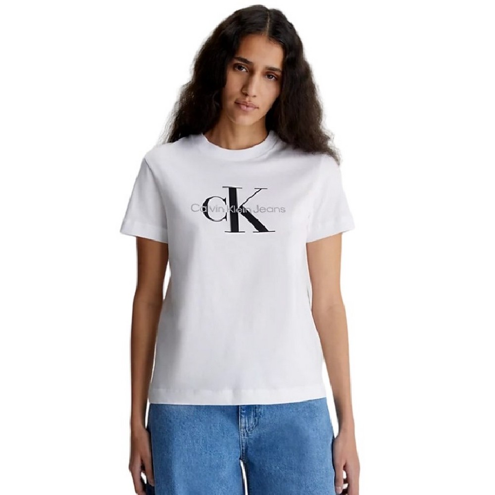 CALVIN KLEIN JEANS CORE MONOGRAM REGULAR T-SHIRT ΓΥΝΑΙΚΕΙΟ WHITE