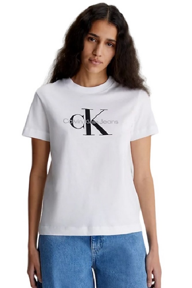 CALVIN KLEIN JEANS CORE MONOGRAM REGULAR T-SHIRT ΓΥΝΑΙΚΕΙΟ WHITE