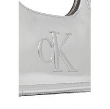 CALVIN KLEIN BOLD CK METALLIC SHOULDER BAG ΤΣΑΝΤΑ ΓΥΝΑΙΚΕΙΑ SILVER