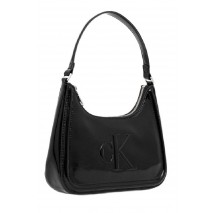 CALVIN KLEIN BOLD CK METALLIC SHOULDER BAG ΤΣΑΝΤΑ ΓΥΝΑΙΚΕΙΑ BLACK