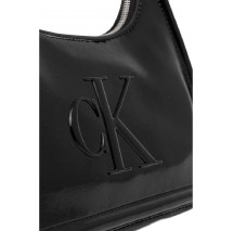 CALVIN KLEIN BOLD CK METALLIC SHOULDER BAG ΤΣΑΝΤΑ ΓΥΝΑΙΚΕΙΑ BLACK