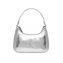 CALVIN KLEIN BOLD CK METALLIC SHOULDER BAG ΤΣΑΝΤΑ ΓΥΝΑΙΚΕΙΑ SILVER