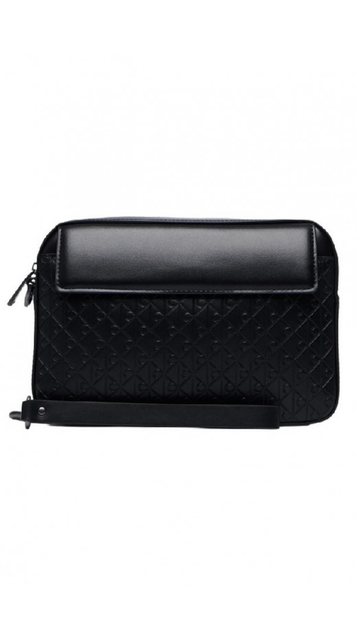 CALVIN KLEIN REFINED EMBLEM MIX POUCH W/ HAND ΤΣΑΝΤΑ ΑΝΔΡΙΚΗ BLACK