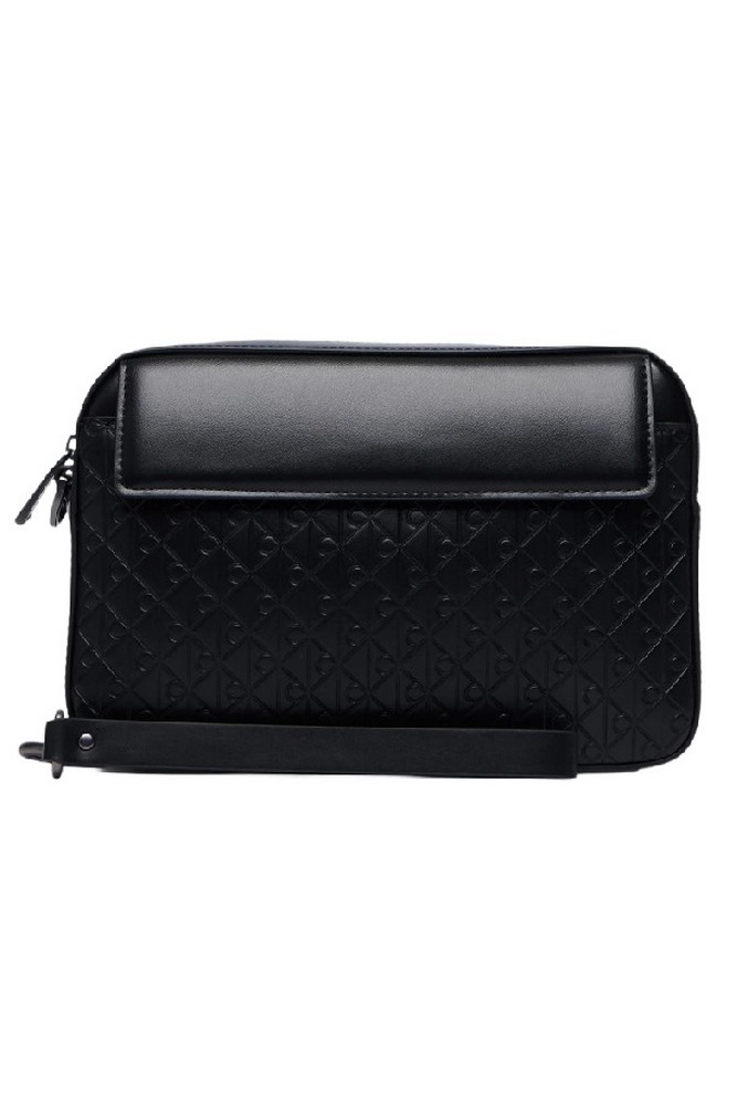 CALVIN KLEIN REFINED EMBLEM MIX POUCH W/ HAND ΤΣΑΝΤΑ ΑΝΔΡΙΚΗ BLACK