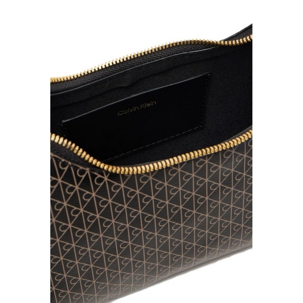 CALVIN KLEIN AOP SHOULDER BAG ΤΣΑΝΤΑ ΓΥΝΑΙΚΕΙΑ BLACK