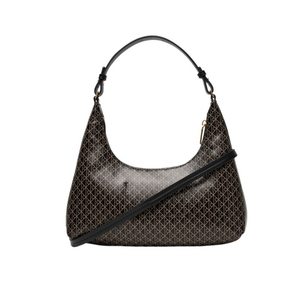 CALVIN KLEIN AOP SHOULDER BAG ΤΣΑΝΤΑ ΓΥΝΑΙΚΕΙΑ BLACK