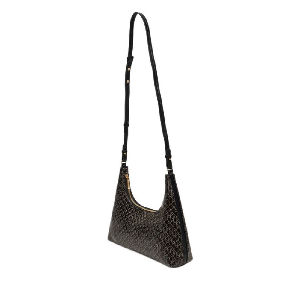 CALVIN KLEIN AOP SHOULDER BAG ΤΣΑΝΤΑ ΓΥΝΑΙΚΕΙΑ BLACK