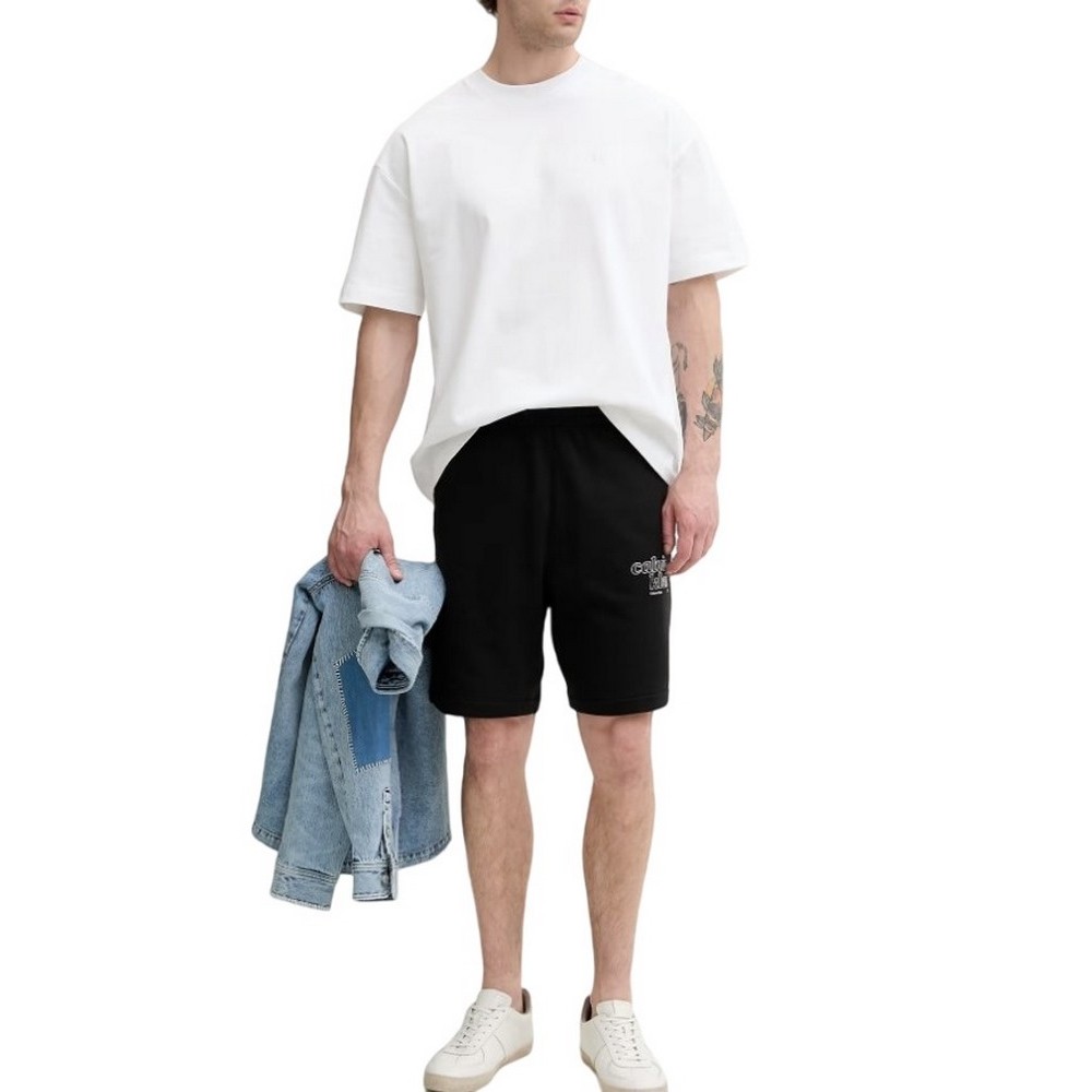 CALVIN KLEIN JEANS OVERSIZED EMBOSS MONOLOGO T-SHIRT ΜΠΛΟΥΖΑ ΑΝΔΡΙΚΗ BRIGHT WHITE