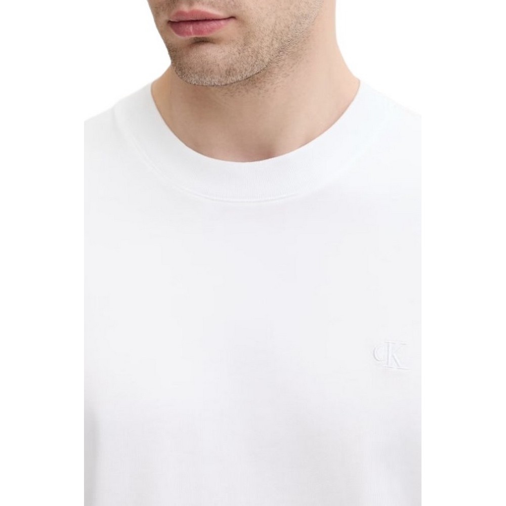 CALVIN KLEIN JEANS OVERSIZED EMBOSS MONOLOGO T-SHIRT ΜΠΛΟΥΖΑ ΑΝΔΡΙΚΗ BRIGHT WHITE