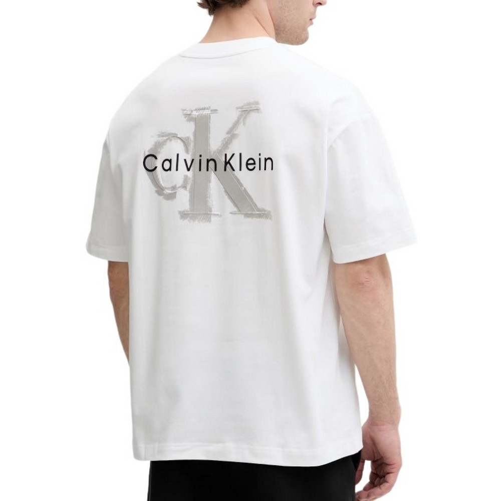 CALVIN KLEIN JEANS OVERSIZED EMBOSS MONOLOGO T-SHIRT ΜΠΛΟΥΖΑ ΑΝΔΡΙΚΗ BRIGHT WHITE