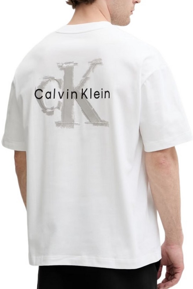 CALVIN KLEIN JEANS OVERSIZED EMBOSS MONOLOGO T-SHIRT ΜΠΛΟΥΖΑ ΑΝΔΡΙΚΗ BRIGHT WHITE