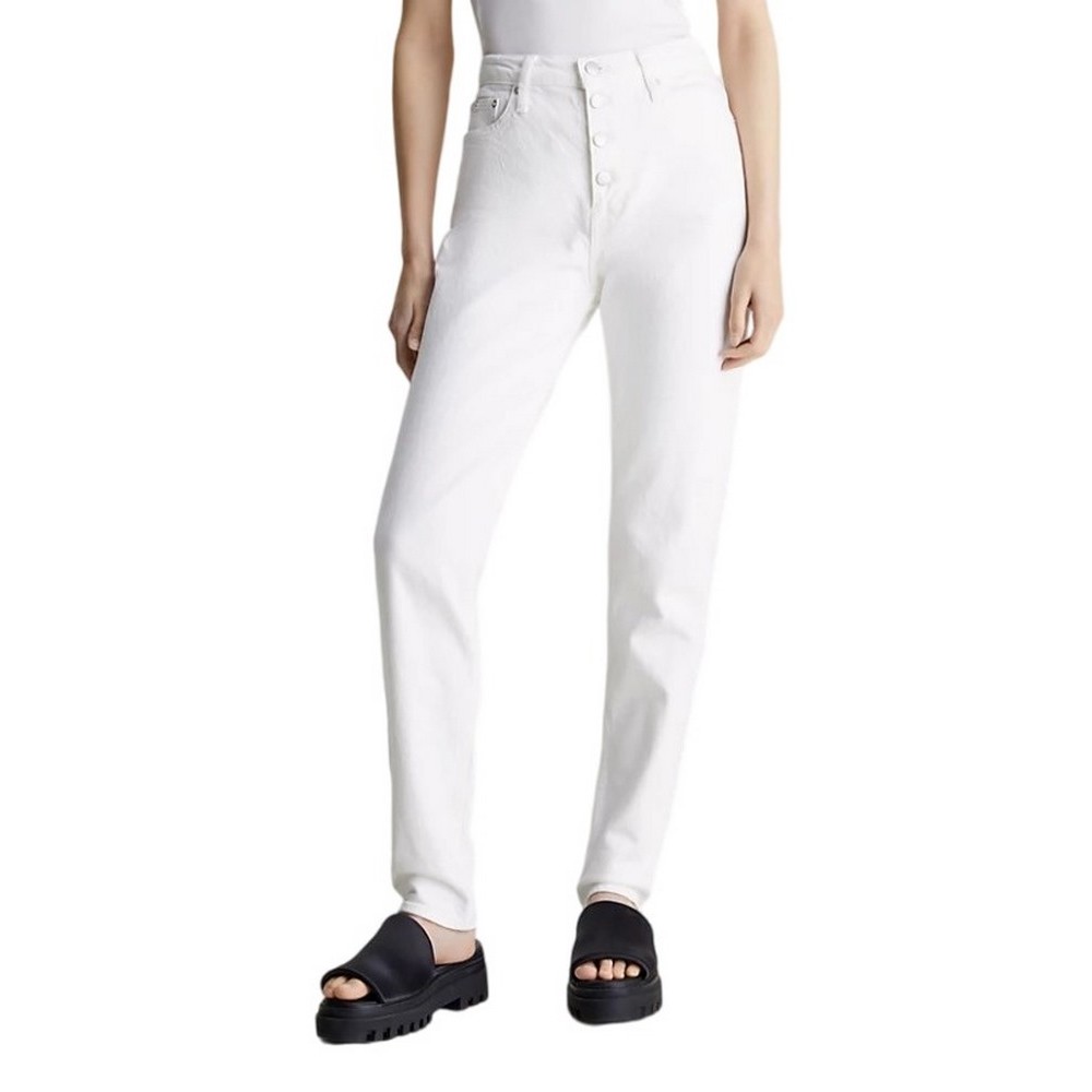 CALVIN KLEIN JEANS MOM JEAN ΠΑΝΤΕΛΟΝΙ ΓΥΝΑΙΚΕΙΟ WHITE