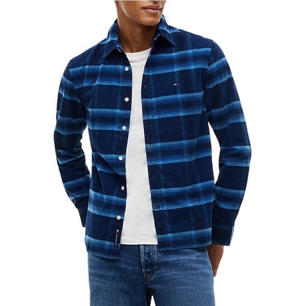 TOMMY JEANS REG PATTERN CORDUROY SHIRT ΠΟΥΚΑΜΙΣΟ ΑΝΔΡΙΚΟ NAVY
