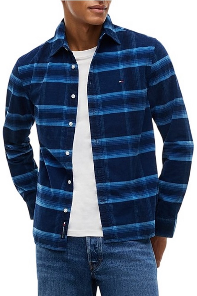 TOMMY JEANS REG PATTERN CORDUROY SHIRT ΠΟΥΚΑΜΙΣΟ ΑΝΔΡΙΚΟ NAVY