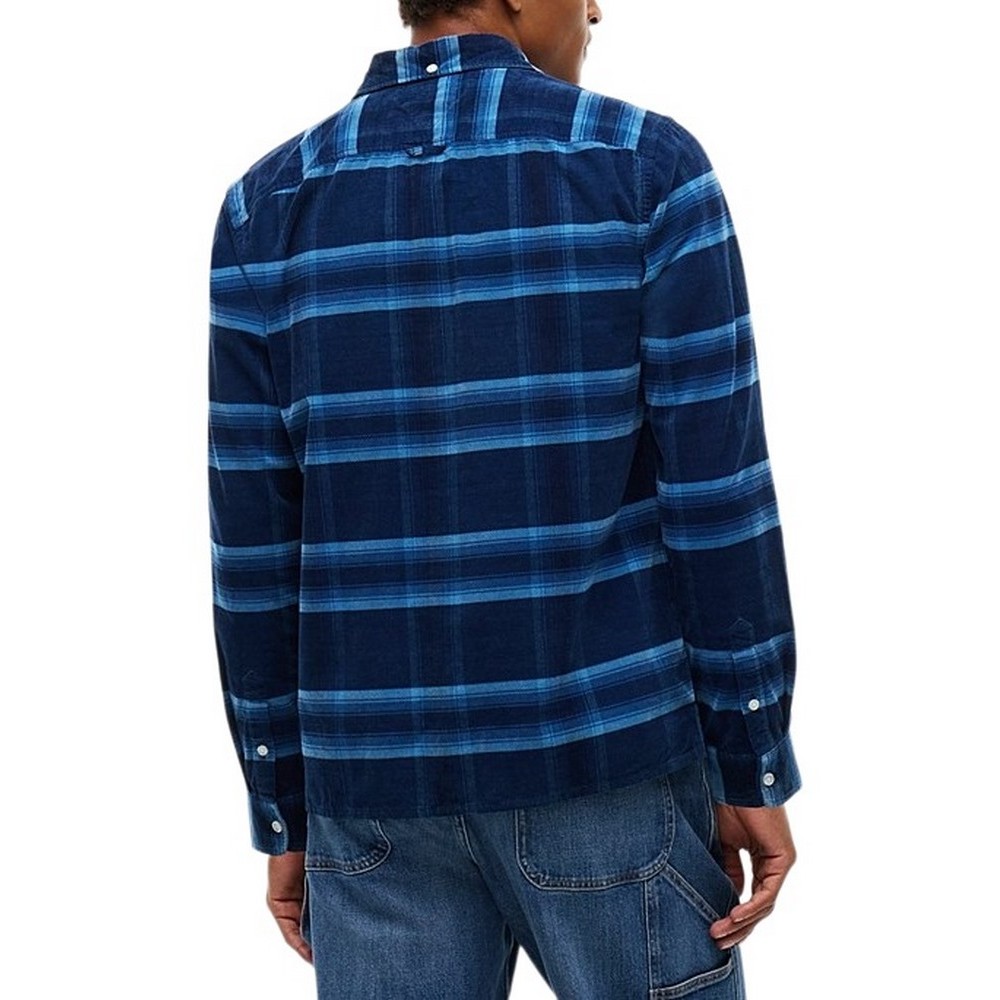 TOMMY JEANS REG PATTERN CORDUROY SHIRT ΠΟΥΚΑΜΙΣΟ ΑΝΔΡΙΚΟ NAVY