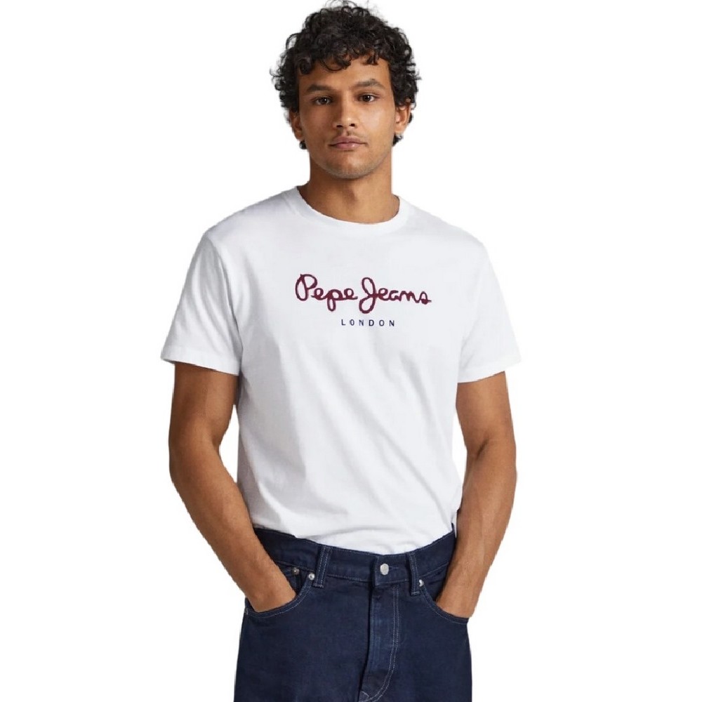 PEPE JEANS LONDON DROP 1 EGGOT-SHIRT ΜΠΛΟΥΖΑ ΑΝΔΡΙΚΗ WHITE