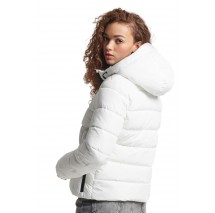 SUPERDRY ΜΠΟΥΦΑΝ HOODED SPIRIT SPORTS PUFFER ΓΥΝΑΙΚΕΙΟ WHITE