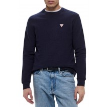 GUESS JEANS LS CN REG MINI TRIANGLE TEE ΜΠΛΟΥΖΑ ΑΝΔΡΙΚΗ DARK BLUE