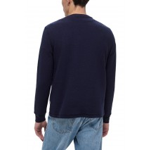 GUESS JEANS LS CN REG MINI TRIANGLE TEE ΜΠΛΟΥΖΑ ΑΝΔΡΙΚΗ DARK BLUE