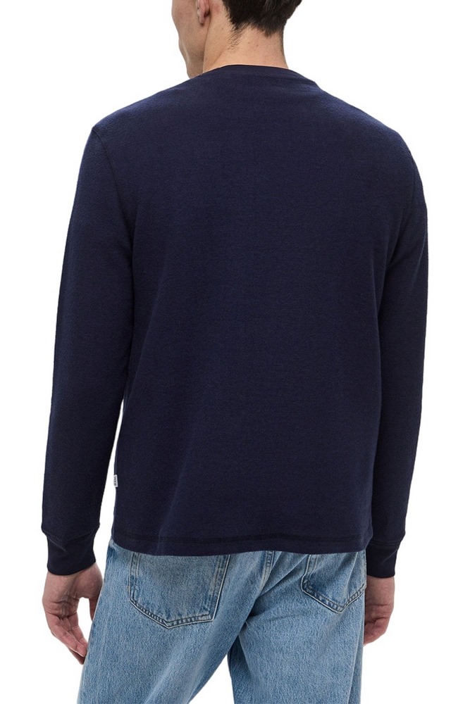 GUESS JEANS LS CN REG MINI TRIANGLE TEE ΜΠΛΟΥΖΑ ΑΝΔΡΙΚΗ DARK BLUE