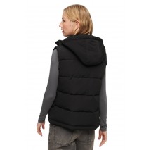 SUPERDRY D1 OVIN EVEREST HOODED PUFFER GILET ΜΠΟΥΦΑΝ ΓΙΛΕΚΟ ΓΥΝΑΙΚΕΙΟ BLACK