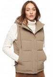 SUPERDRY D1 OVIN EVEREST HOODED PUFFER GILET ΜΠΟΥΦΑΝ ΓΙΛΕΚΟ ΓΥΝΑΙΚΕΙΟ BROWN