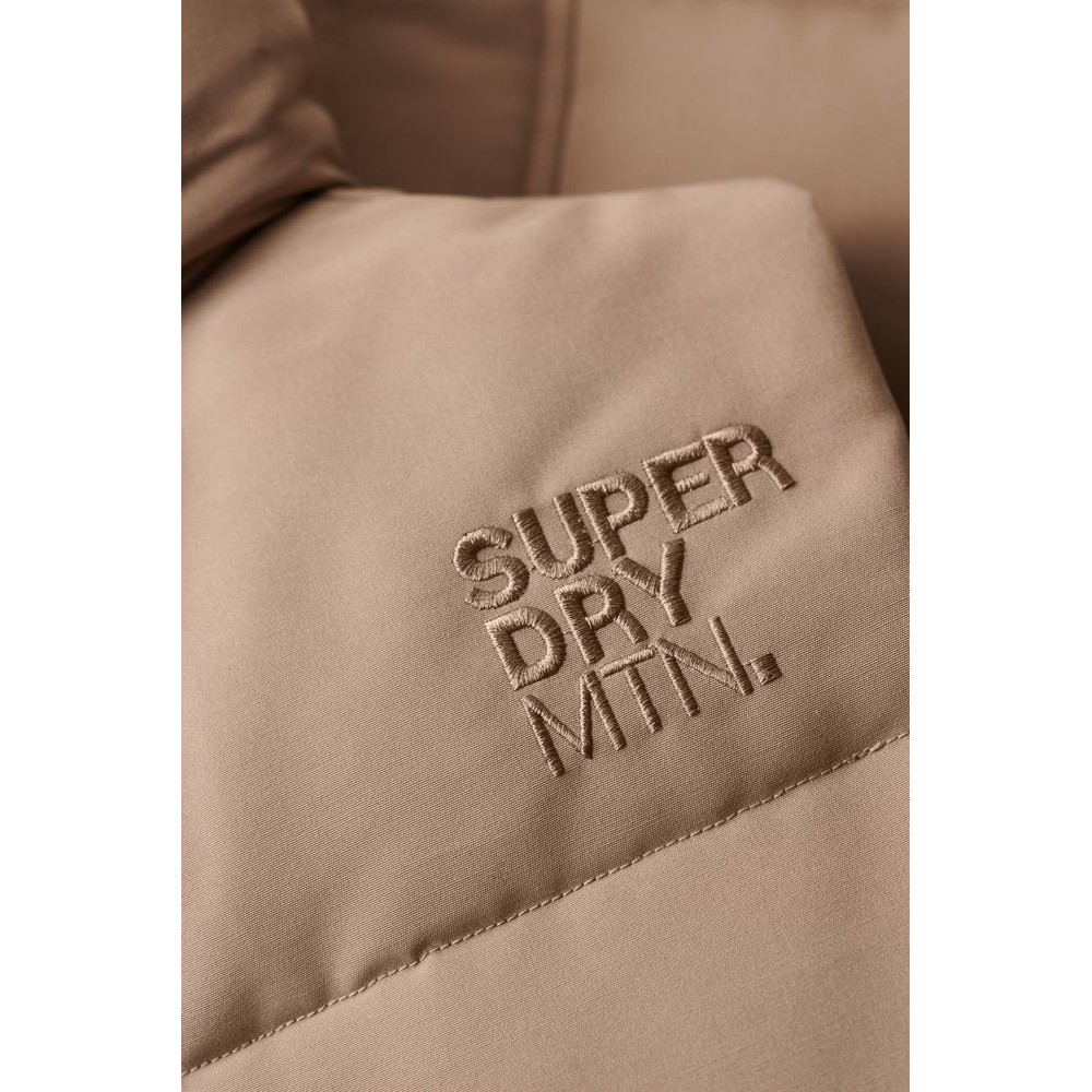 SUPERDRY D1 OVIN EVEREST HOODED PUFFER GILET ΜΠΟΥΦΑΝ ΓΙΛΕΚΟ ΓΥΝΑΙΚΕΙΟ BROWN