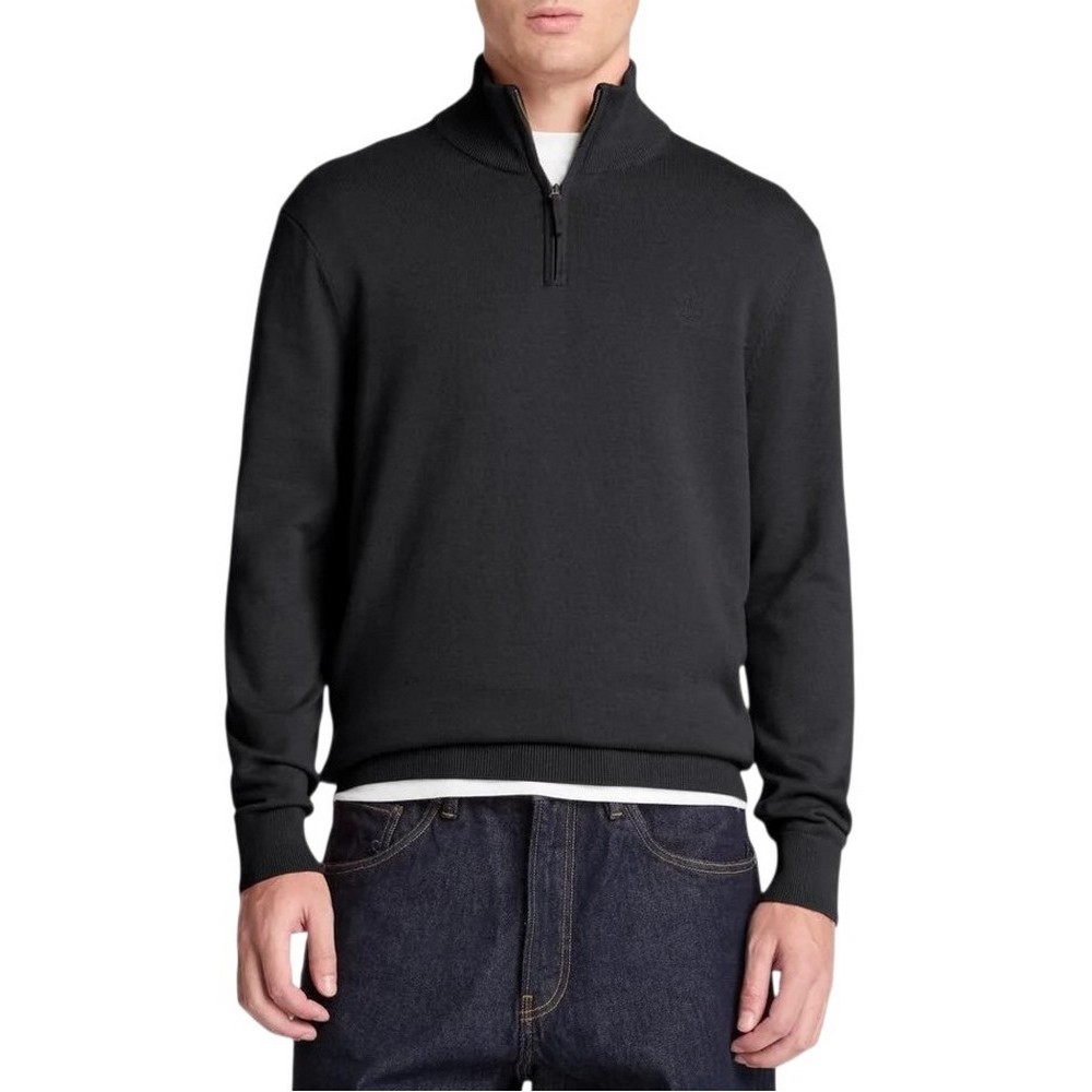 TIMBERLAND COTTON 1/4 ZIP SWEATER ΜΠΛΟΥΖΑ ΠΛΕΚΤΗ ΑΝΔΡΙΚΗ BLACK