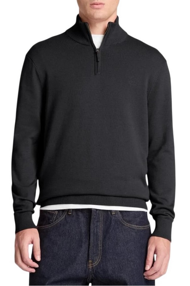 TIMBERLAND COTTON 1/4 ZIP SWEATER ΜΠΛΟΥΖΑ ΠΛΕΚΤΗ ΑΝΔΡΙΚΗ BLACK