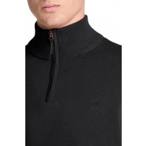 TIMBERLAND COTTON 1/4 ZIP SWEATER ΜΠΛΟΥΖΑ ΠΛΕΚΤΗ ΑΝΔΡΙΚΗ BLACK